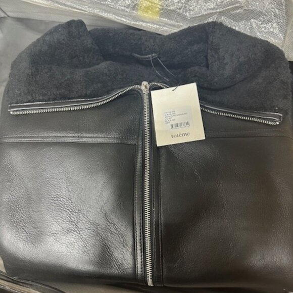 Authentic Toteme Women's Fur Zip-up Leather Jacket coat (MFSP $2500) XS/S - Picture 5 of 8